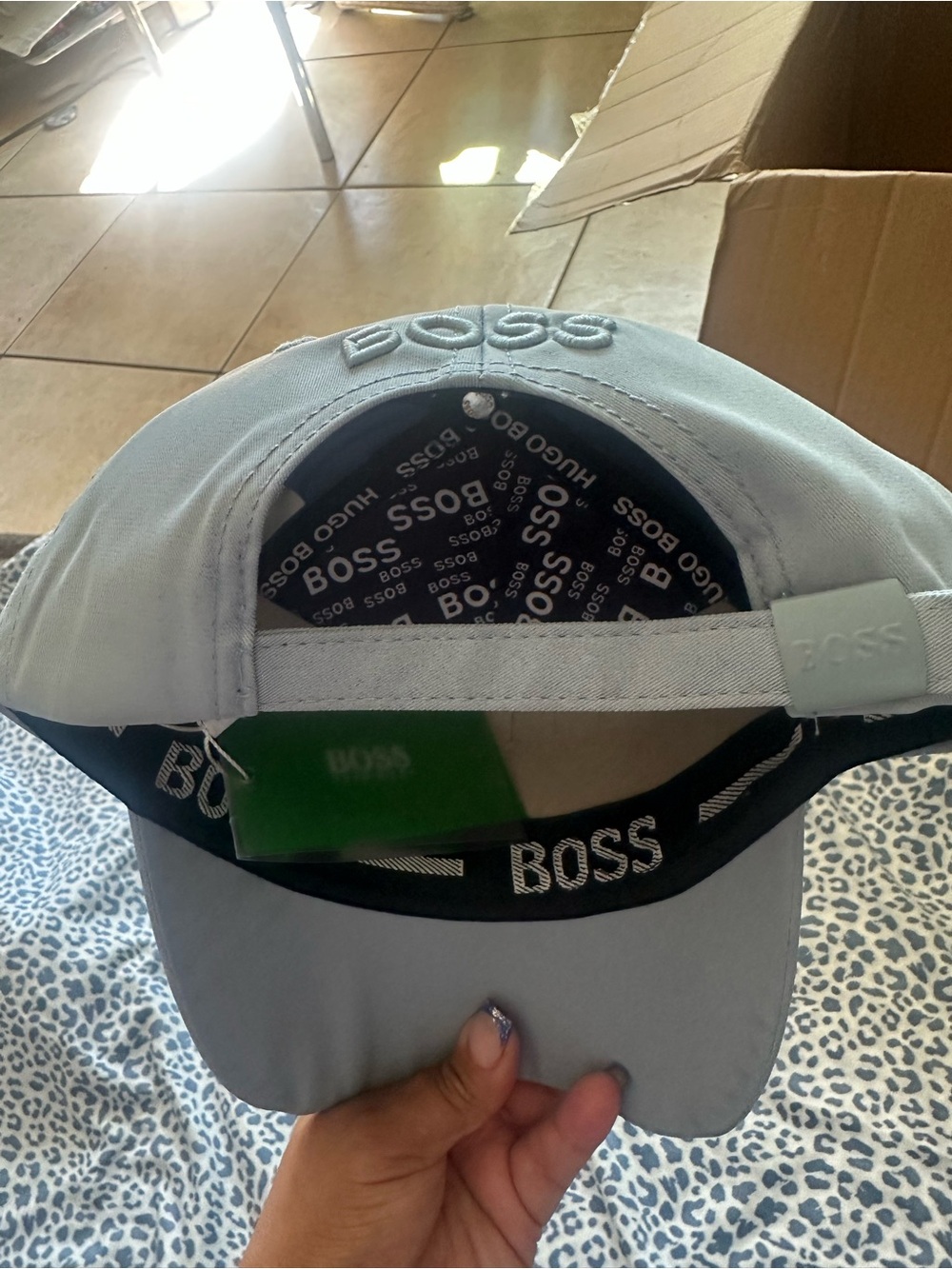 Hugo Boss Gray Embroidered BOSS Baseball Cap